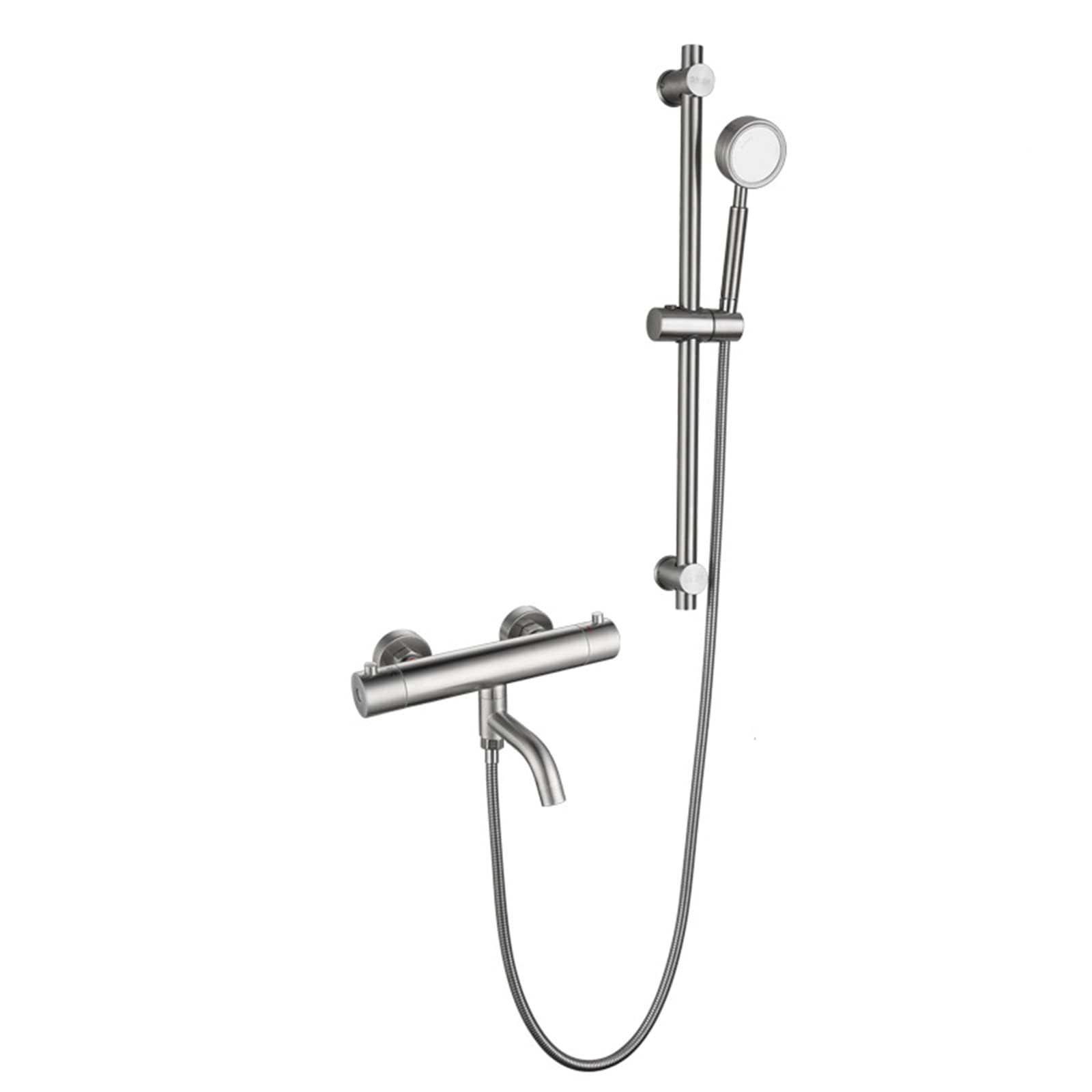 Mitigeur thermostatique de baignoire en acier inoxydable brossé haut de gamme