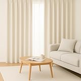 【睡眠専門医監修】AIFY カーテン 2枚セット 1級 遮光 幅100cm×丈178cm 小窓 ドレープカーテン UVカット 形態記憶加工済み 断熱 節電対策 昼夜目隠し 保温 おしゃれ 洗える 洗濯機対応 (カーテン2枚) ベージュ