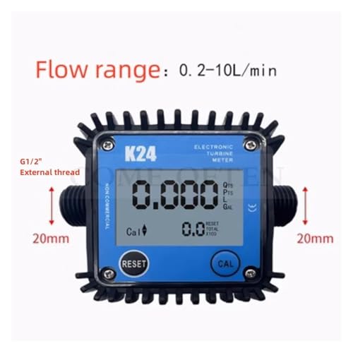 フローメーター、 G1/4" G1" マイクロフロー デジタル表示メーター ギアフローメーター ガソリン オイル 油圧オイル 大豆油 水 0.2-10L/分 10-100LPM インストールと制御が簡単(0.2-10LPM)