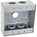 Master Electrician TGB75-5 Weatherproof 2 Gang Outlet Box Five 3/4-Inch Holes