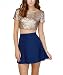 Women's Glitter Sequins Backless Crop Tops Candy colors Short Sleeve T-shirt Small Gold