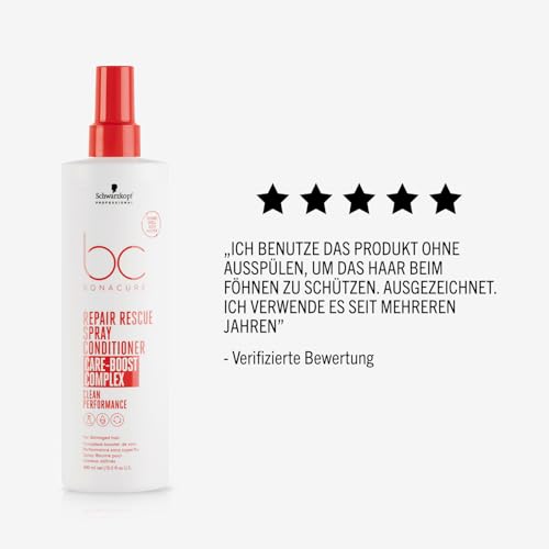 Schwarzkopf Professional Bonacure Repair Rescue Spray Conditioner Leave In Für Strapaziertes Haar Vegan Care Boost Complex Weniger… – Ansicht 6
