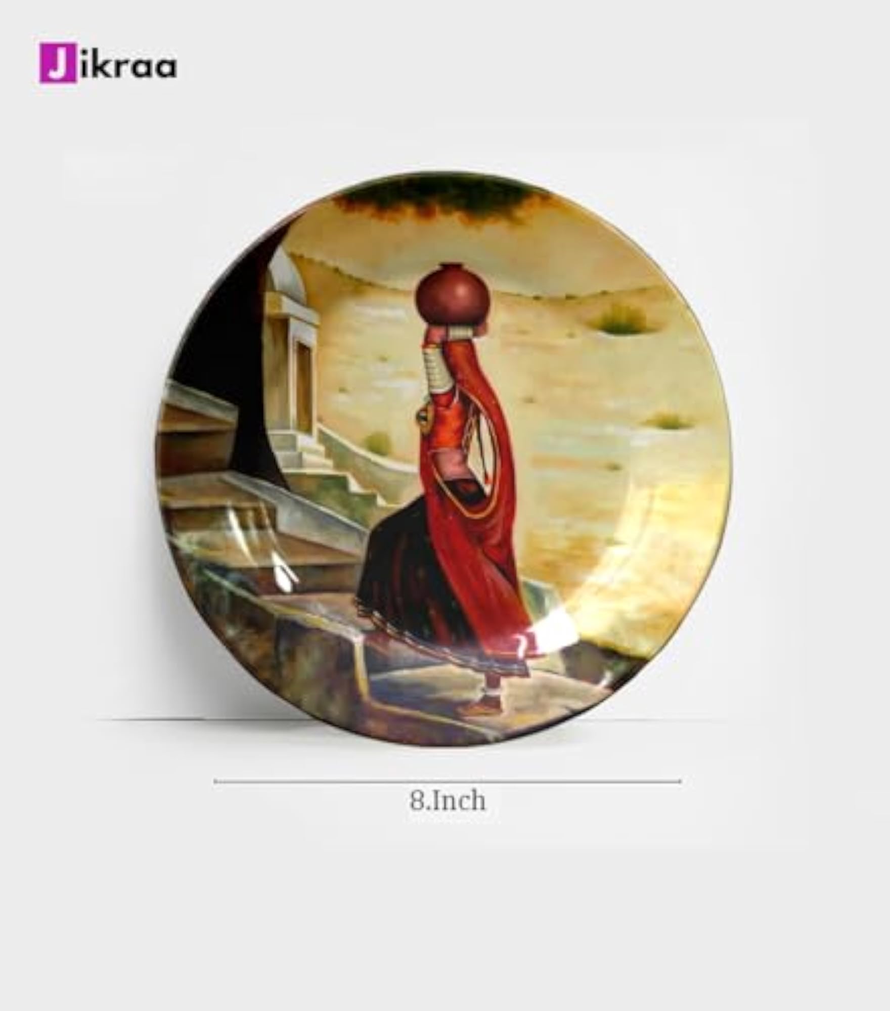 Rajasthani Art Ceramic Decorative Wall Plate, Home Decor