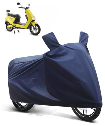 Image of FABTEC Two Wheeler Bike Cover Compatible with Hero Electic Eddy (Blue)