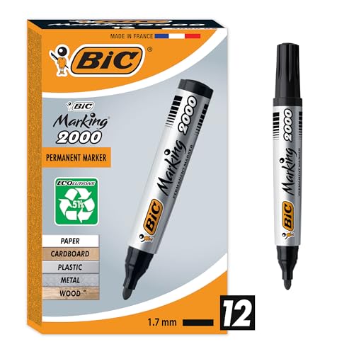 BIC Marking 2000 Permanent Marker, in Schwarz, Wasserfester Stift...