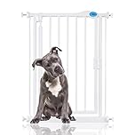 Bettacare Auto Close Pet Gate, 61cm - 66.5cm, White, Extra Narrow, Narrow Pressure Fit Stair Gate for Dog & Puppy, Safety Barrier for Narrow Doors Hallways and Spaces, Easy Installation