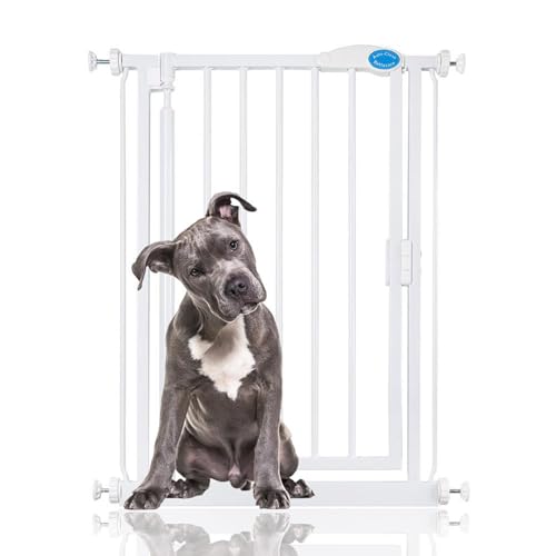 Bettacare Auto Close Pet Gate, 61cm - 66.5cm, White, Extra Narrow, Narrow Pressure Fit Stair Gate for Dog & Puppy, Safety Barrier for Narrow Doors Hallways and Spaces, Easy Installation