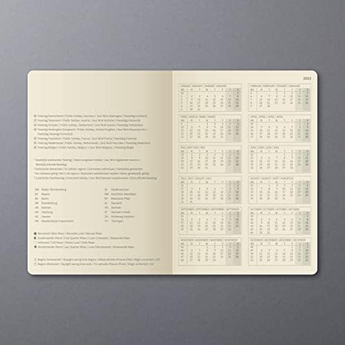 SIGEL C2384 Monthly Planner Notebook Conceptum 2023 - Approx. A5 - Black - Softcover - 2 Pages = 1 Month - 64 S