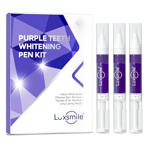 Image of Teeth Whitening Gel Pens V34 Purple Teeth Whitener Non Sensitive 25% Carbamide Peroxide Teeth Color Corrector Whitening, (3X) 4ml / Pen