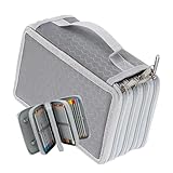 Estojo escolar grande com 4 divisórias organizador caneta lápis capacidade 72 peças portátil (CINZA)