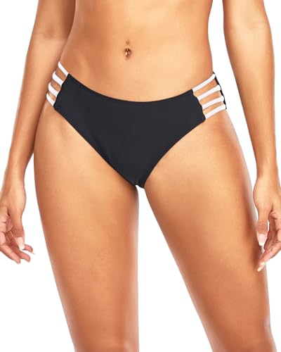 Image of Women Bikini Bottom Full Coverage Bathing Suit Bottoms Swimsuit Bottom | Low Waist Design, Side Strap Cutout, Full Rear Coverage, Secure Fit, Soft Breathable Fabric