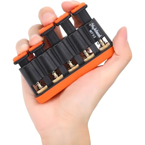 Dilwe Entrenador de dedos ajustable, dispositivo de entrenamiento de mano para guitarra, trompeta y piano...