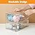6 Pack Stackable Storage Drawers,Plastic Organizers Bins, Drawers Storage with Handles and Movable Dividers for Organization and Storage in Fridge,Bathroom, Pantry, Kitchen Cabinets, Under Sink