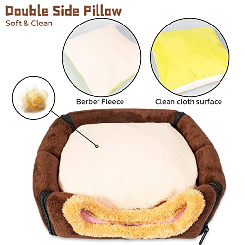 Pantula Warm Guinea Pig Bed House in Winter, Cave Cozy Hamster Rabbit Bed with Removable Pad - Image 4