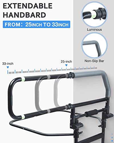 Sangohe Bed Rail For Elderly - Heavy Duty Bed Rail - Bed Rail For Elderly People Falling Out Of Bed - Foldable Bed Assist Handle - Bed Rail For Senior, 504E #TOP2
