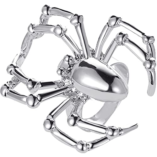 Bemvp Simulation Animal Spider Finger Ringe Gothic Punk Style Verstellbarer Ring Lustige Halloween -Accessoires Geschenk Für Frauen Männer Cover