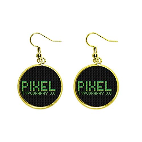 Pihel la tipografía 3.0 pixeles pendientes colgantes dorados estilo moderno mujer