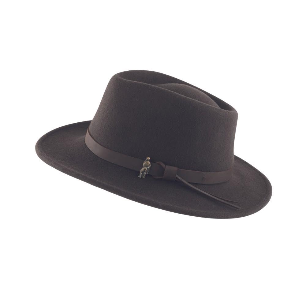 Walker and Hawkes - Jack Murphy Boston Wool Felt Hat w/Leather Band - Brown - Medium (58cm)
