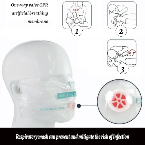 4 Stück Beatmungsmaske Erste Hilfe,Beatmungsmaske Schlüsselanhänger,CPR Maske Face Shield,Beatmungstuch,Mund zu Mund Beatmung Schutz,Eeignet für Die Notfallrettung(4 Farben)