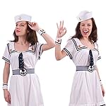 Boao 12 pcs halloween sailor costume hats white sailor hat captain caps nautical hats decor for women men summer sailor costume halloween party supplies 12 41wdunaeokl. Sl500. Ss150