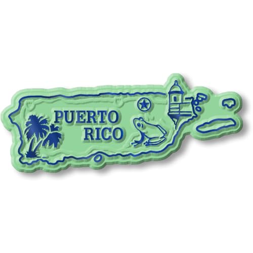 Imán decorativo pequeño de mapa de Puerto Rico