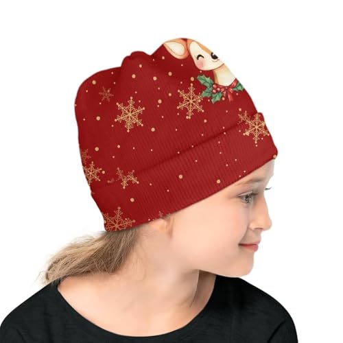 Babrukda Stylish Kids Beanie Christmas Snowman Hats for Boys and Girls Knit Winter Beanies Cap for Party Stretch Headwear3