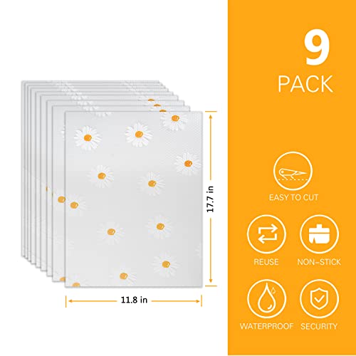 Innolites 9 Pcs Refrigerator Liners, 17.7"X11.8" Washable Non-Slip Eva Fridge Liner, Refrigerator Shelf Liners-Bpa Free, For Fridge Glass Shelf Cabinet Drawer Mats (9 Orange) #TOP1