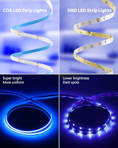 Tira de LED Azul COB Aclorol 32.8ft 24V Flexible miniatura 6