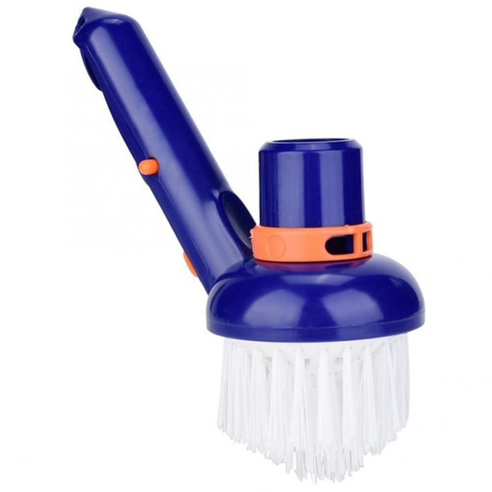 CTRLZS Vacuum Corner Brush with Adjustable Ring Connects to 1 1/2'' Hoses and 1 1/4'' Telescopic Poles Swimming Pool Brush
