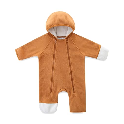Baby Boy Jackets 6-9 Months Hooded One Piece Jumpsuit Toddler Jacket Casual Fall Coat Brown