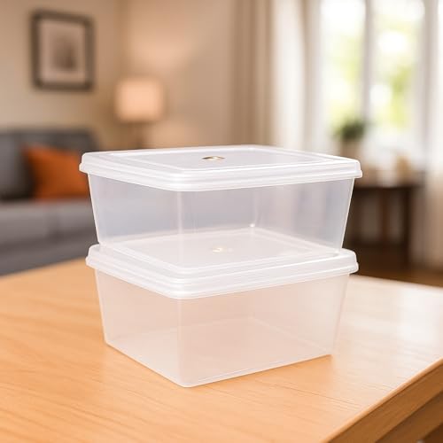 Image of Rectangle Transparent Plastic Storage Boxes - Multipurpose Containers for Jewellery, Medicines, Stationery, Cosmetics & Accessories (size 5 Litre)(Pack of 2) klass 66