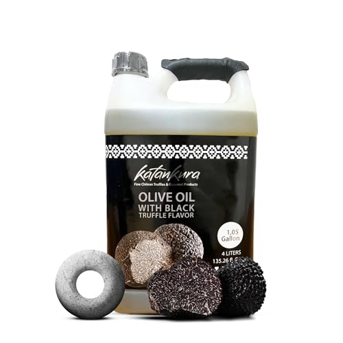 Katankura Black Truffle Olive Oil | Garnishing Dressing Seasoning | Vegan Gluten Free Non-GMO Drizzle Oil | Bulk Gallon Foodservice Oil (Black Truffle, 135.2 Fl Oz)