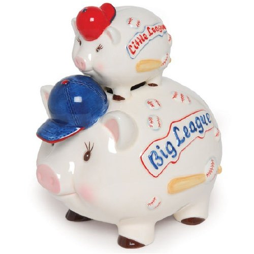 Double tirelire Little Slugger Mud Pie en céramique pour bébé