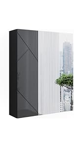 Vicco Complete keukeneenheid R-Line, Zwart hoogglans/Antraciet, 200