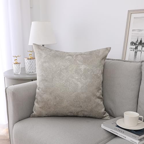 Majestic Giftware Jacquard Decorative Throw Pillow Cover - PC1210L-AMZ | Grey Pillow Case with Zipper | Soft & Washable Cushion Covers for Sofa, Couch, Bedroom, Living Room (22"x22")