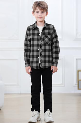 Image of Betusline Boy and Men Button Down Plaid Shirt | Soft,Breathable and Comfortable Fabric