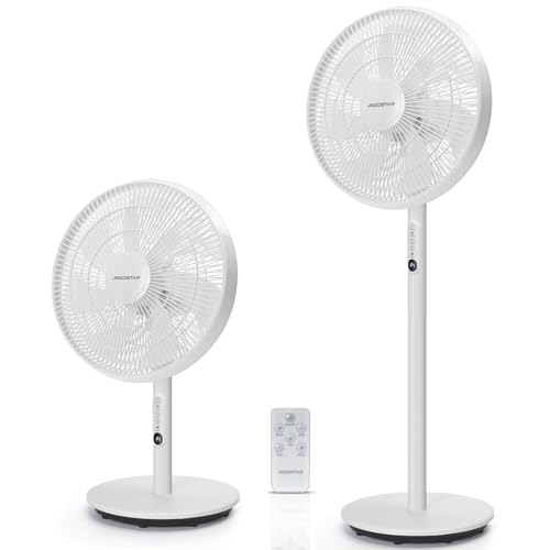 Aigostar Ventilador de Pie y Mesa 2 en 1 con Mando a Distancia y Temporizador de 9 horas. 7 Aspas, 45W, 3 Velocidades y 3 Modos, Altura Ajustable 70/110cm, Oscilación 90º. Sedate
