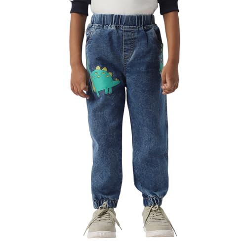 Image of Nautinati Boys Cotton Denim Jeans with Value-Added Detailing | Age 2-10 Years