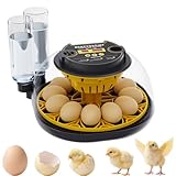 BIBIBIRDS Egg Incubator with Automatic Egg Turning and Humidity, Egg Tester Candler, Air Vent, 12eggs, Auto Water Fill,Hatching Chick Duck Goose Quail Bird, Incubate At Home Backyard Science Lab