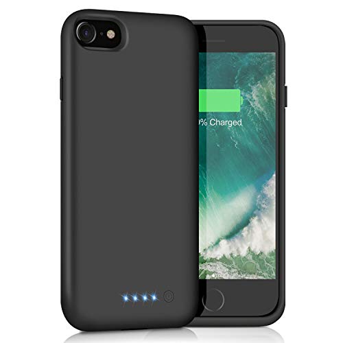 Gixvdcu Battery Case for iPhone 8/7, [6000mAh] Rechargeable Portable Protective Charging Case for Apple iPhone 8 & iPhone 7 Extended Backup Charger Ultra Slim - Black
