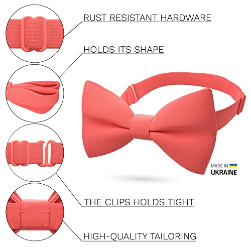 Image of Bow Tie House Mens Bowties Pre-tied Shape Clip on Bowtie Solid Men Formal Wear for kids, baby boys, toddler any age bow ties