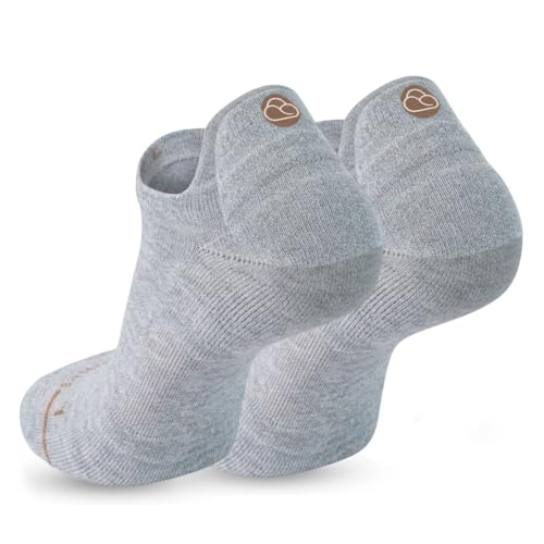 Image of SHEZZA Padded Anti-Blister Ankle Socks for Women & Men - Low Cut | Cushioned Heel Patch Running Socks, Moisture Wicking Combed Cotton, Athletic Arch Support, Padded Walking Gym Sock
