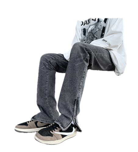 Jeans Pants Trousers Denim Spring Washed Retro Blue Black Grey Men's High Street Loose Straight Tube3