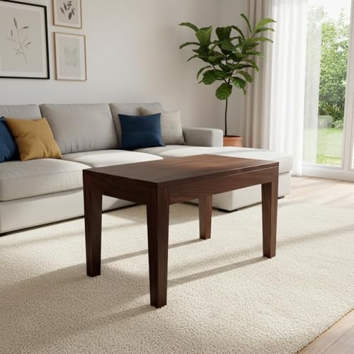 Image of Solid Sheesham Wood Living Room Benches, Wooden, Upholstered Wooden Seating Bench for Home & Office l Solid Wood Bench for Dining Table l Indoor Outdoor Seating l(Natural 7)