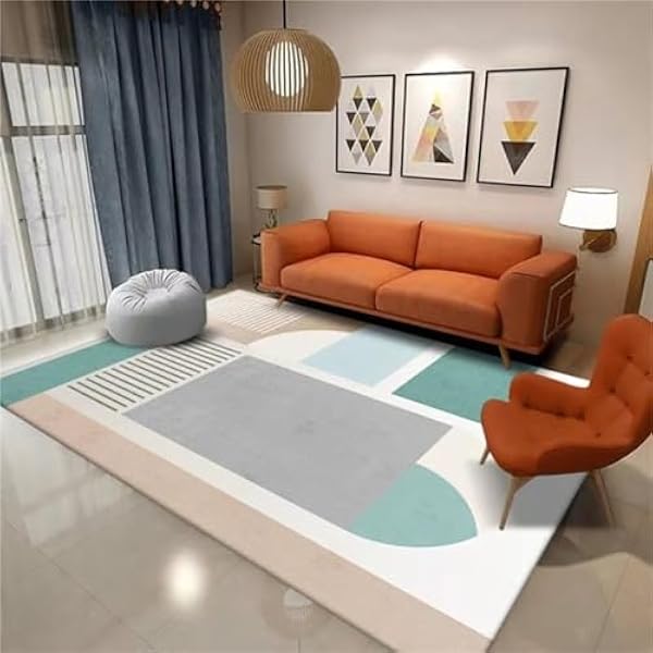 Gebied tapijten woonkamer tapijt, antislip zacht kristal fluwelen tapijt voor gemakkelijk schoon te maken, machinewasbaar tapijt voor woonkamer, slaapkamer, eetkamer wasbare tapijten (groen gestreept