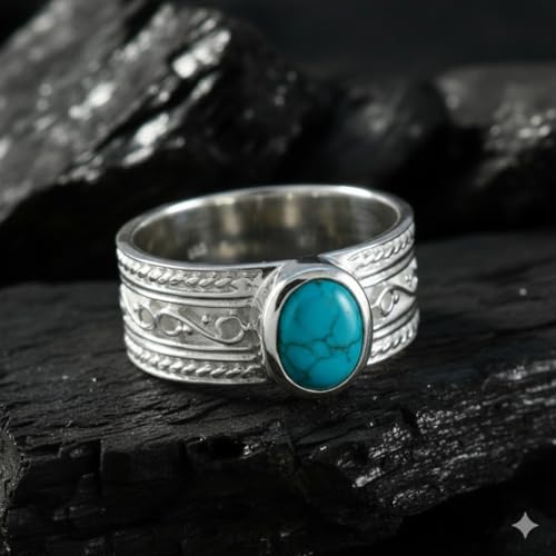 Image of 55Carat Choose Your Color Genuine Gemstone Sterling Silver Ring Band Vintage Handmade Jewelry Sizes 5-12