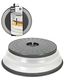 Tovolo Microwave Splatter Cover for Food, Large (Charcoal) - Collapsible & Vented Silicone Splatter Guard Lid - Microwave Plate & Dish Cover with Handle - BPA-Free Kitchen Gadget for Meal Prep