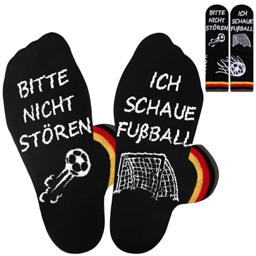 TCRZHHRX Fussball Socken, Fußball Geschenke für Männer, Lustige Fußball Geschenke, Fussball Geschenke Jungen Football Socks, Geburtstagsgeschenk für Männer(Schwarz)