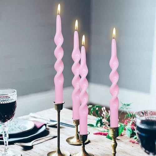 Bougies coniques torsadées pour décoration de table de mariage chic - 6