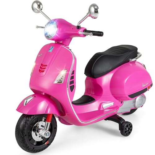 COSTWAY Kinder Motorrad Elektrisch, Vespa 12V Motorrad mit...